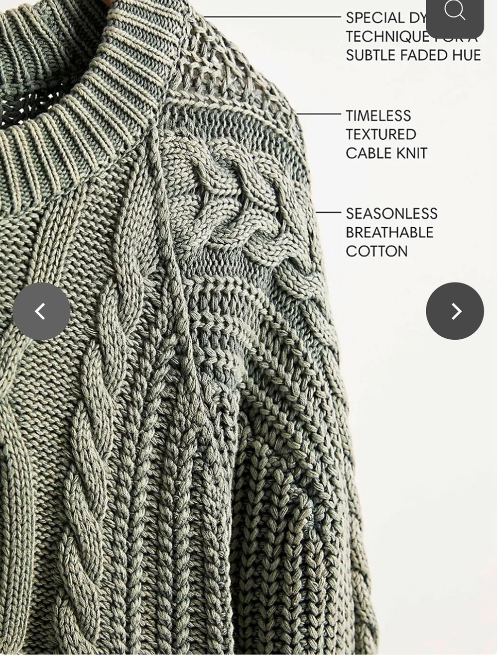 Free People Frankie Cable Knit Sweater - Olive - Picture 2 of 10